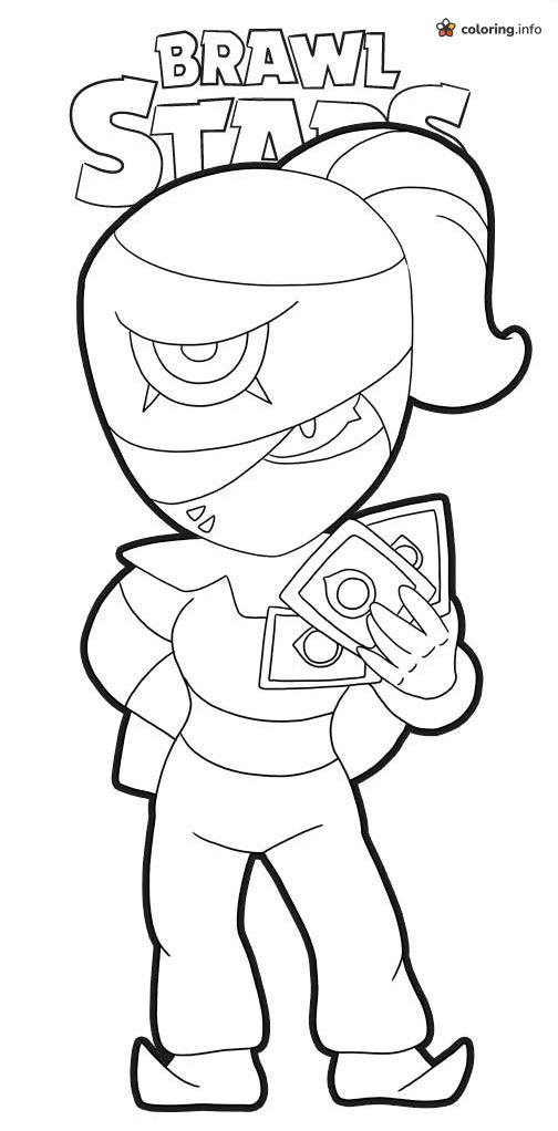 Tara and Her Tarot Cards, Brawl Stars coloring page Tara and Her Tarot Cards, Brawl Stars coloring page