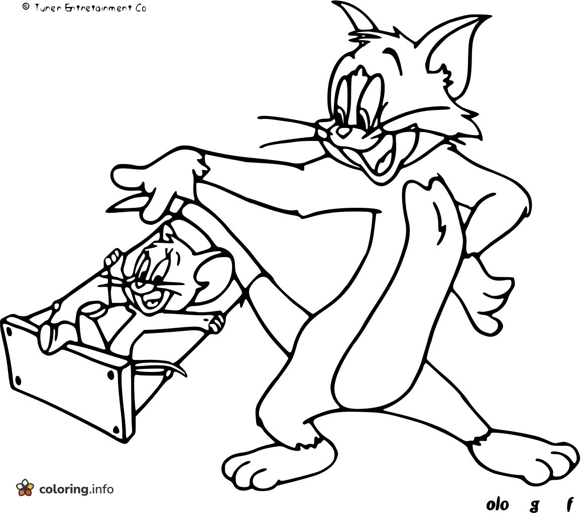 Friendly Tom and Jerry Swing Time coloring page Friendly Tom and Jerry Swing Time coloring page
