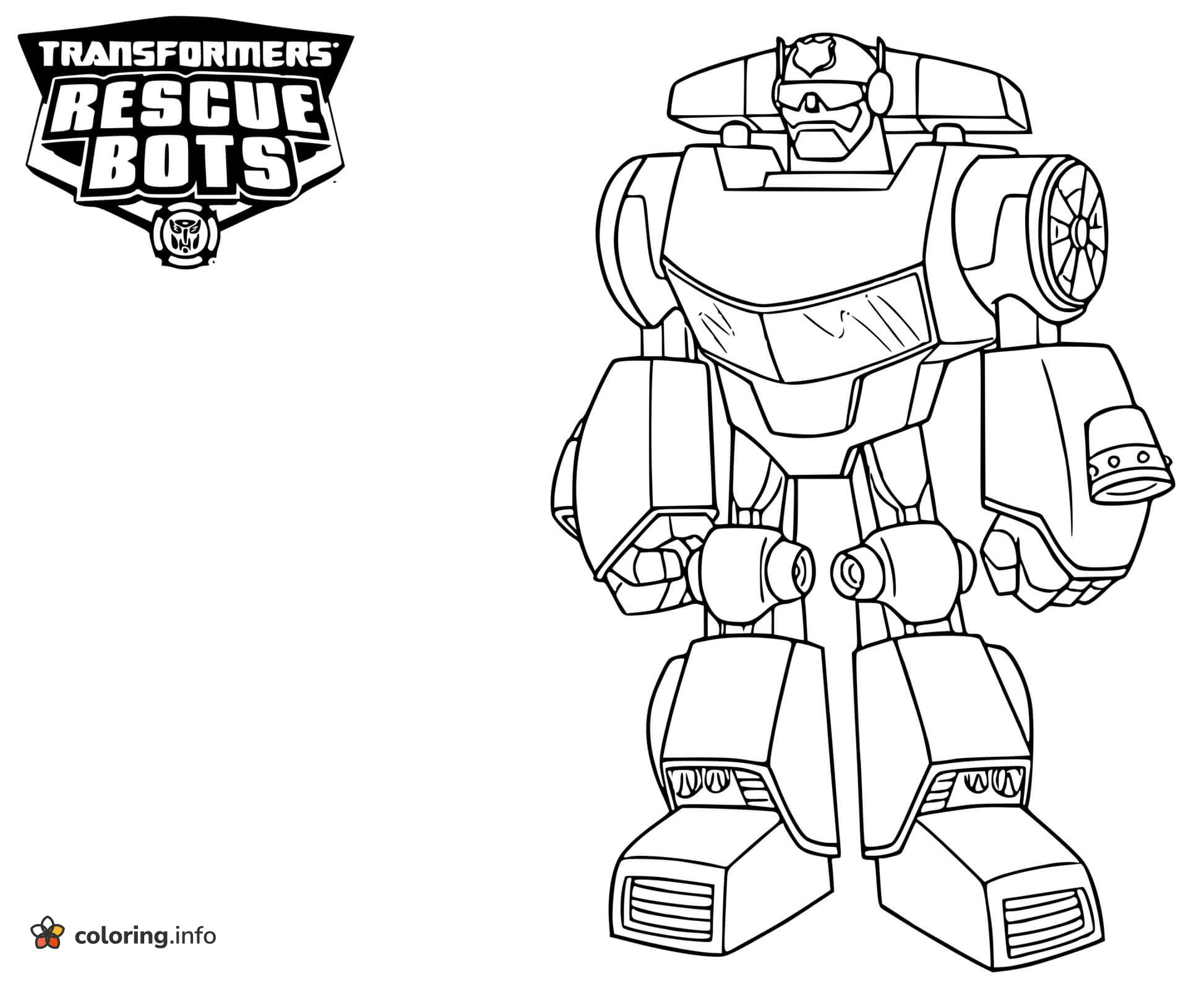 Rescue Bots Robot With Nozzle Arm, a Transformers Coloring Page Rescue Bots Robot With Nozzle Arm, a Transformers Coloring Page