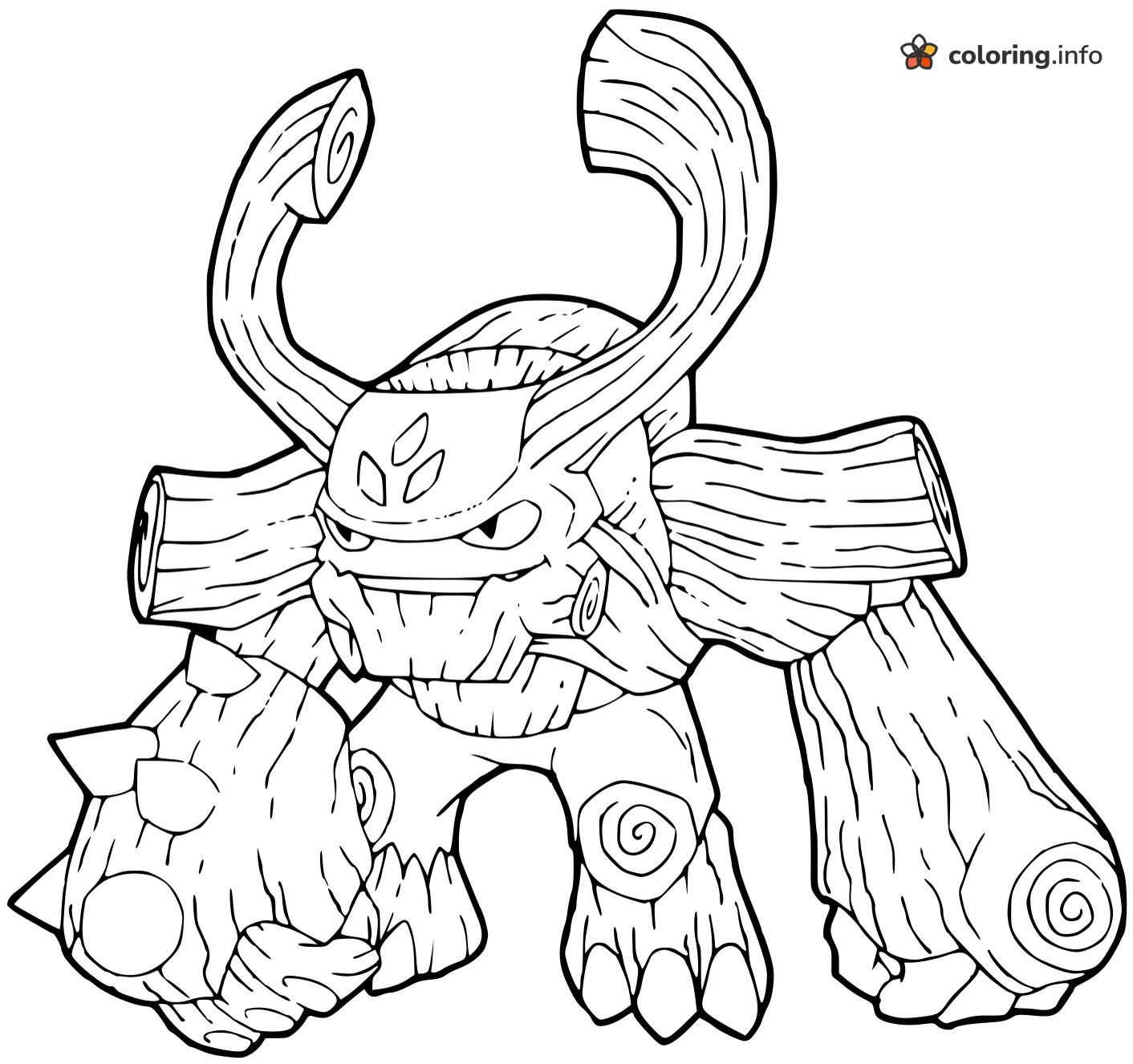 Tree Rex Skylanders Giants Wooden Giant With Horns coloring sheet Tree Rex Skylanders Giants Wooden Giant With Horns coloring sheet