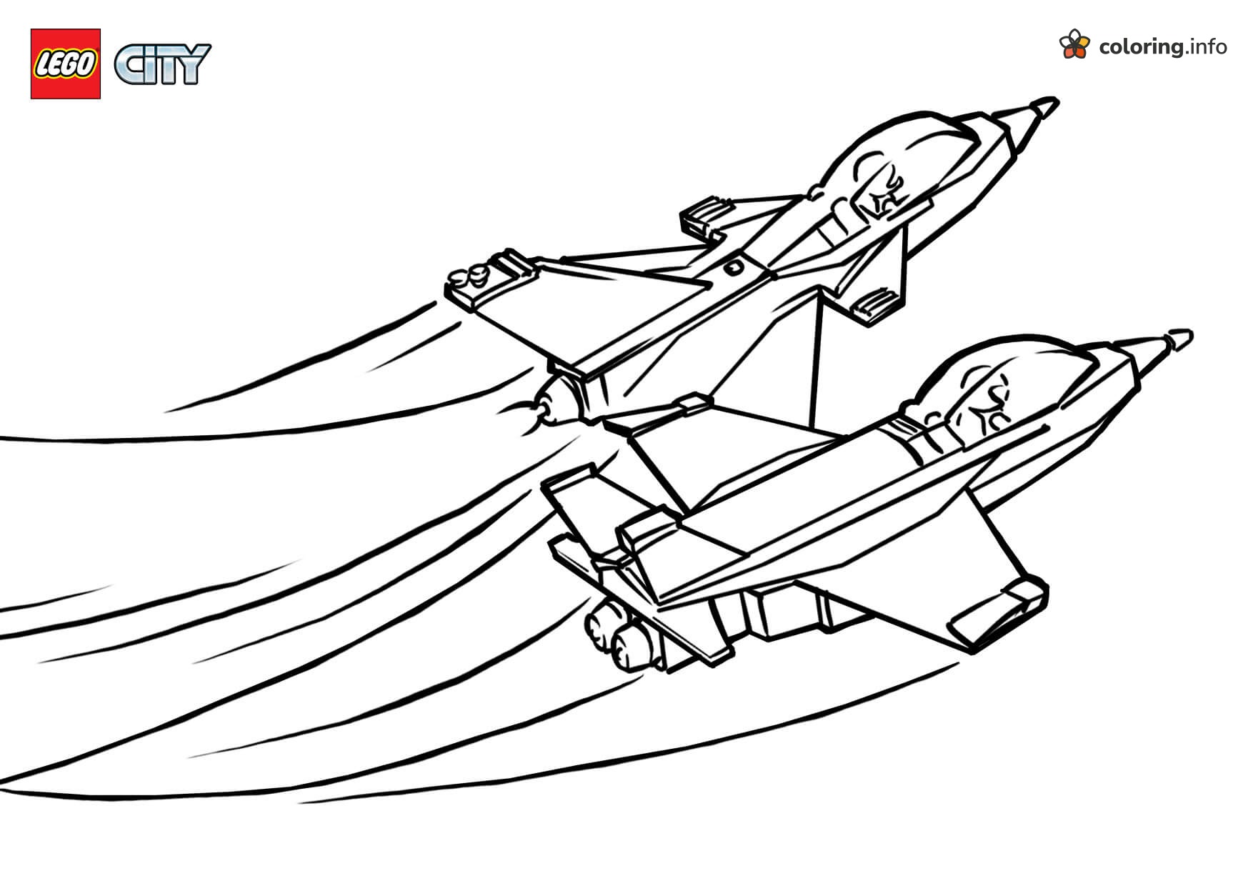 Two Fast Jet Fighters From Lego City coloring page Two Fast Jet Fighters From Lego City coloring page