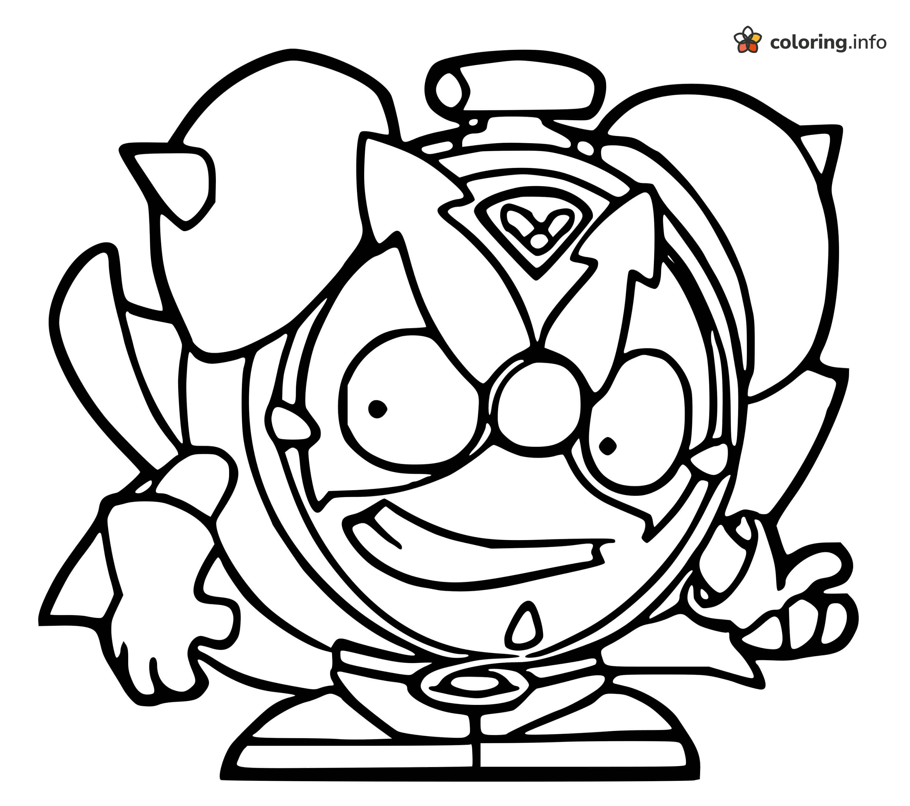 Goofy Alarm Clock With Horns, a SuperZings Page coloring page Goofy Alarm Clock With Horns, a SuperZings Page coloring page