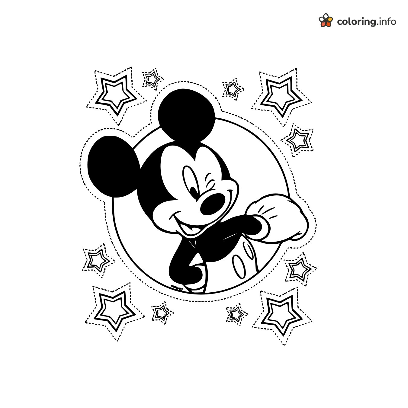 Starry Circle Wink from Mickey Mouse coloring page Starry Circle Wink from Mickey Mouse coloring page