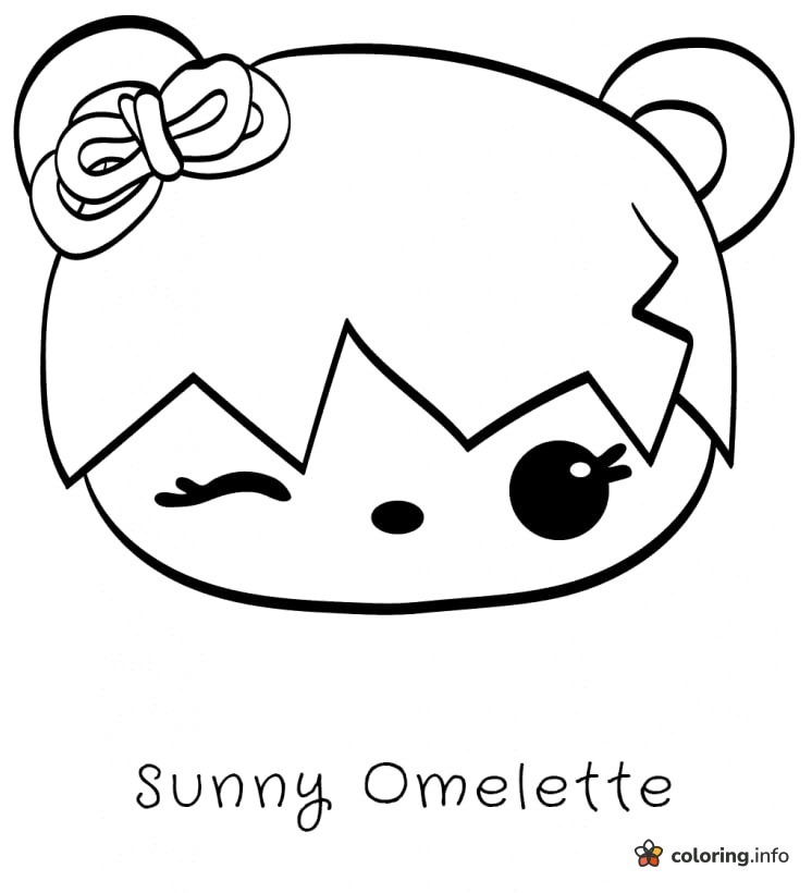 Sunny Omelette Num Noms Girl with Looped Bow coloring page Sunny Omelette Num Noms Girl with Looped Bow coloring page