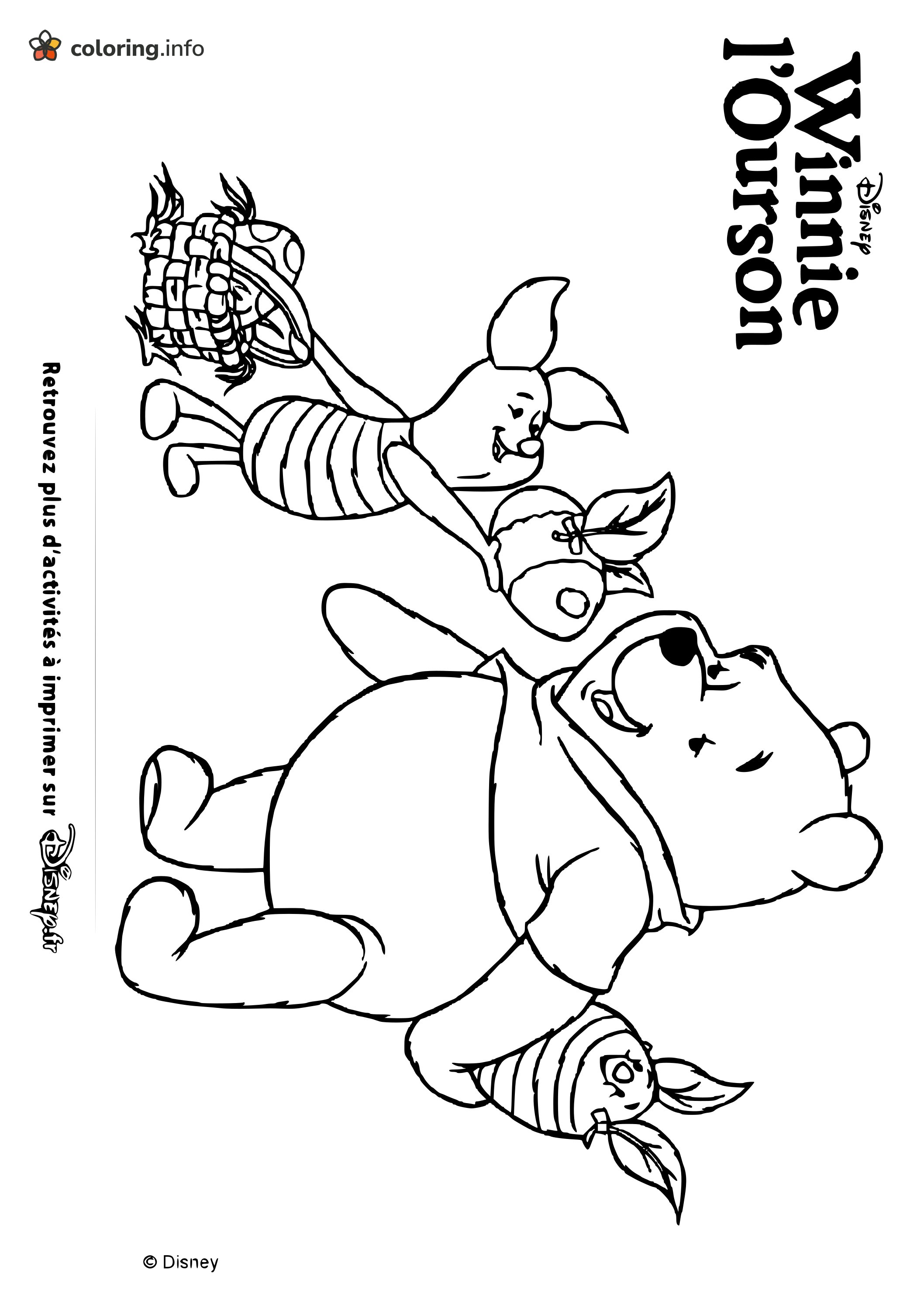 Basket and Pots Stroll With Winnie the Pooh and Piglet coloring page Basket and Pots Stroll With Winnie the Pooh and Piglet coloring page