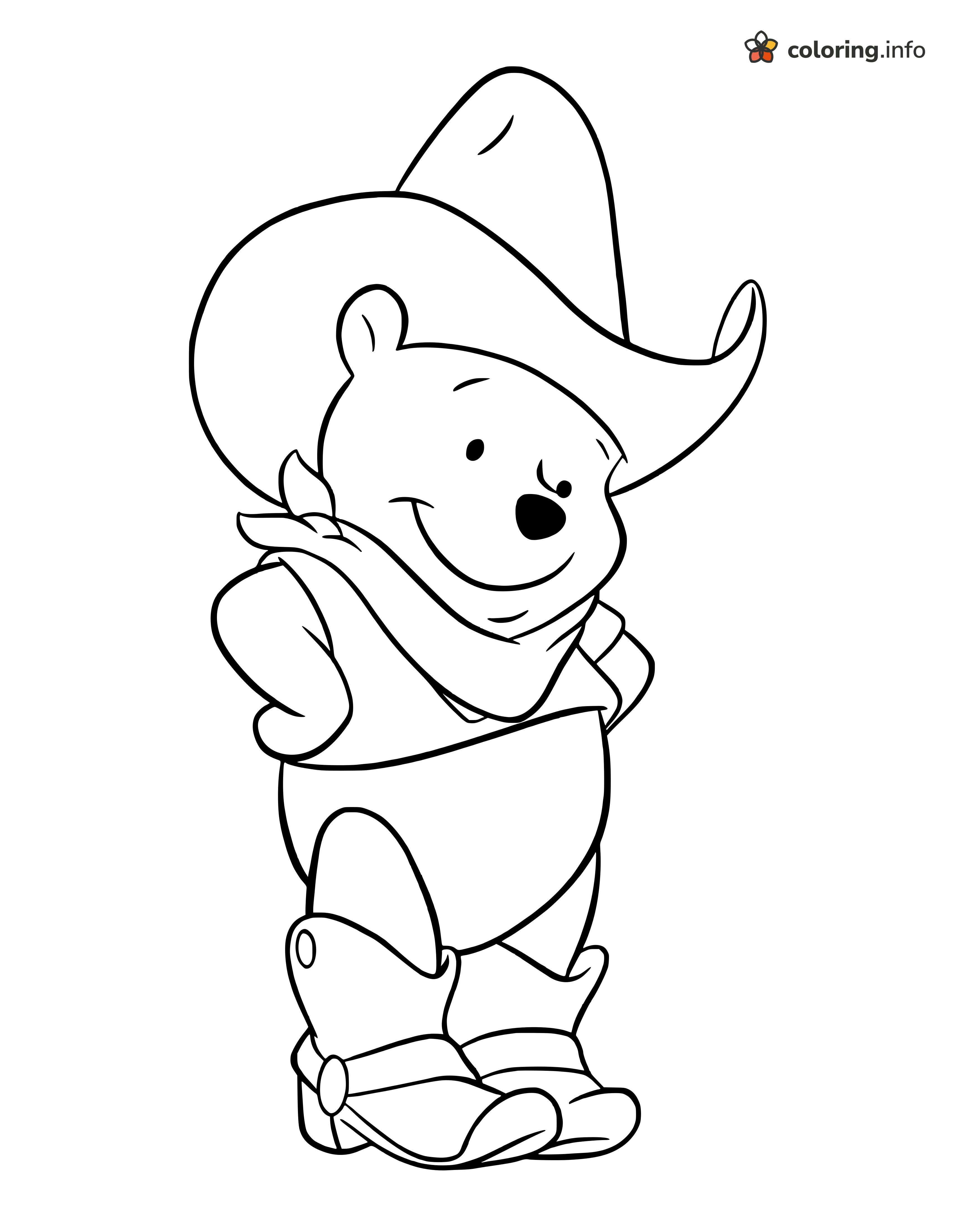 Cowboy Hat and Boots on Winnie the Pooh coloring page Cowboy Hat and Boots on Winnie the Pooh coloring page