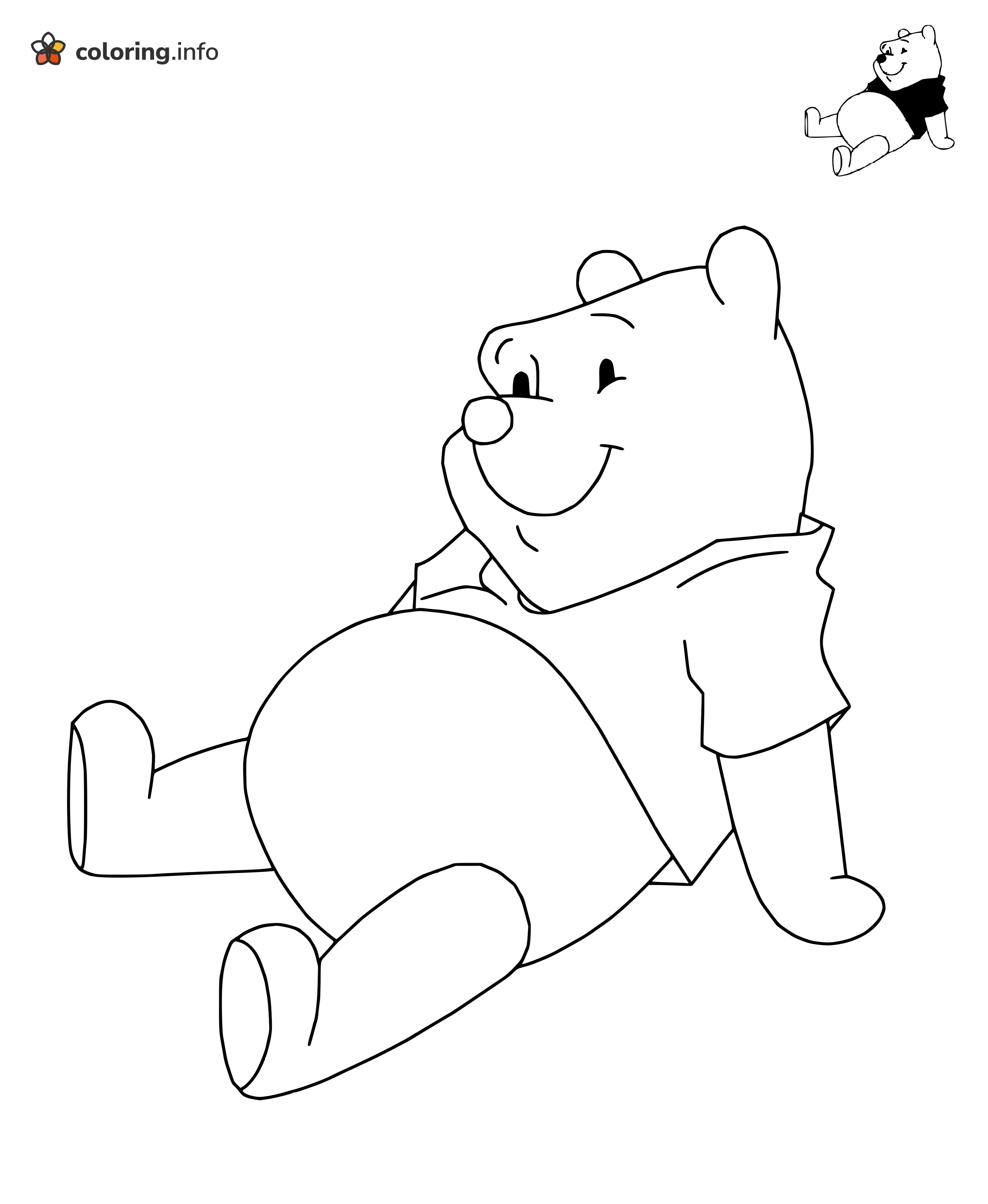 Winnie the Pooh Lounging on the Ground With a Wink coloring page Winnie the Pooh Lounging on the Ground With a Wink coloring page