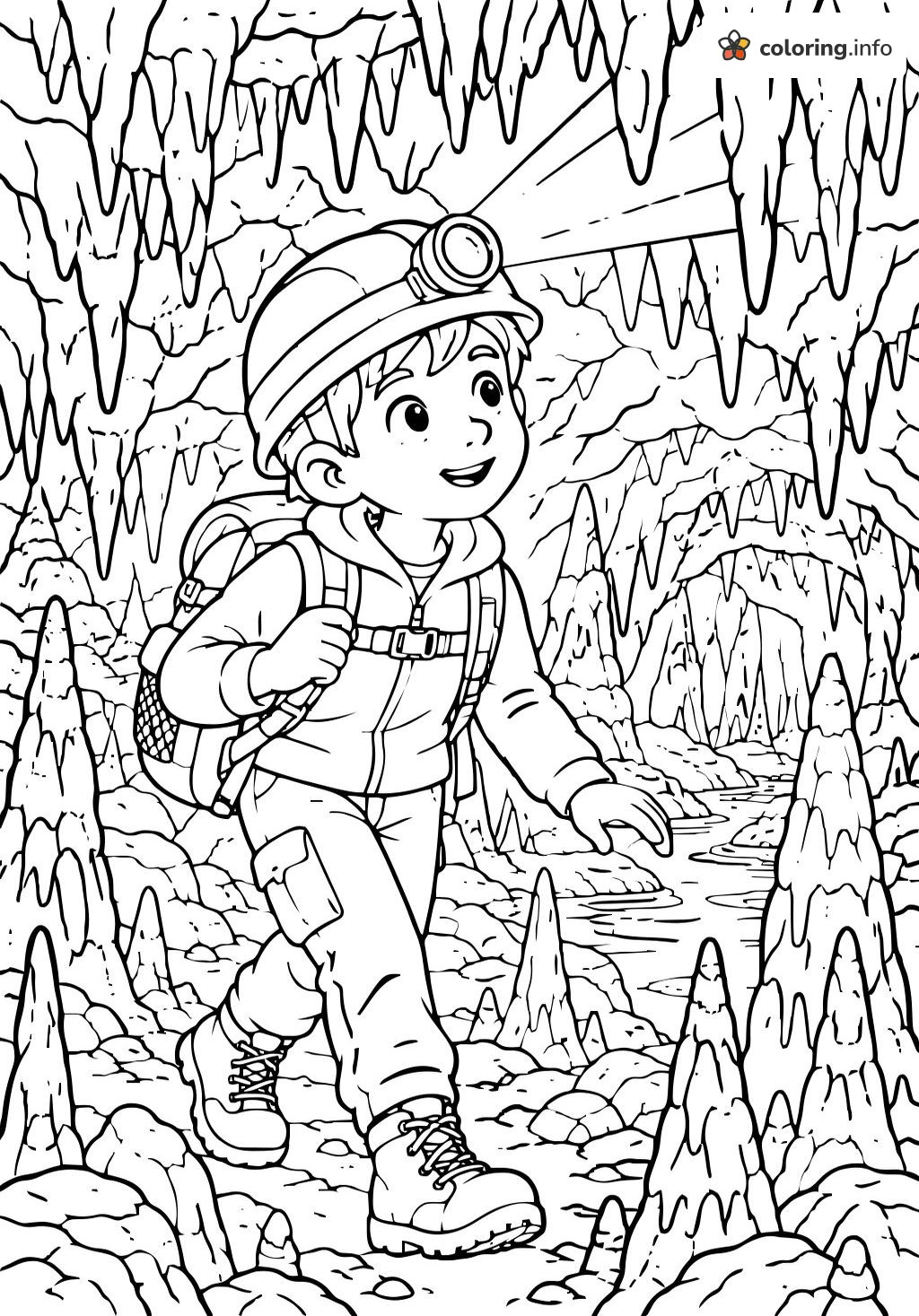 Cave Explorer Printable for Blippi Fans coloring page Cave Explorer Printable for Blippi Fans coloring page