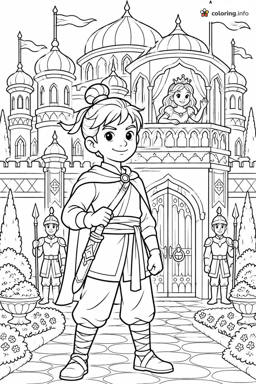 Young Hero at the Palace Gates: Chhota Bheem Coloring Sheet Young Hero at the Palace Gates: Chhota Bheem Coloring Sheet