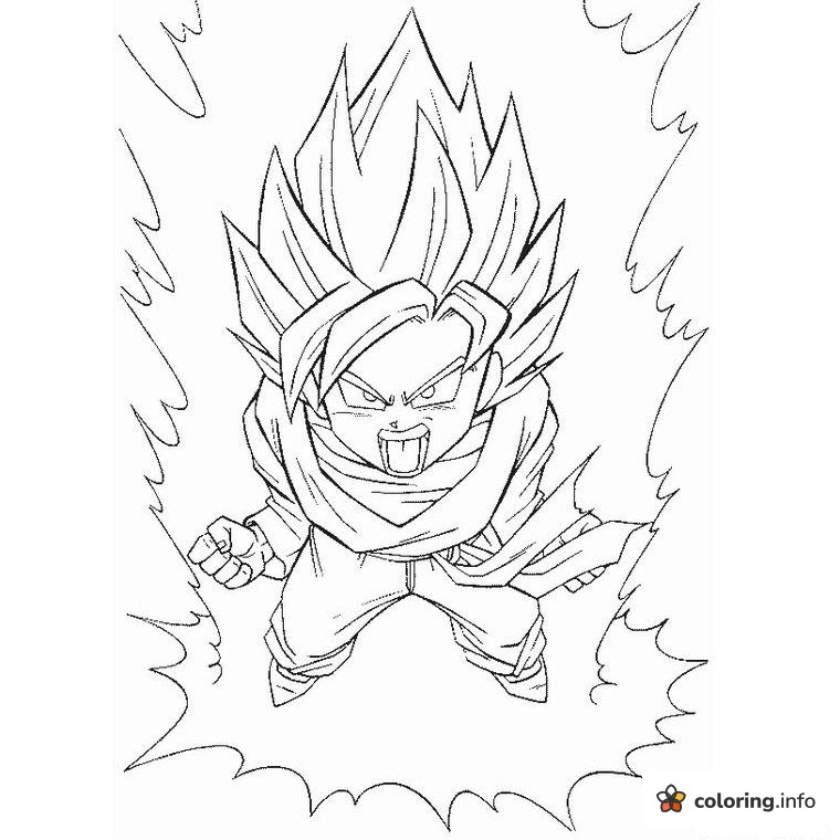 Young Super Saiyan Aura Page from Dragon Ball Z coloring page Young Super Saiyan Aura Page from Dragon Ball Z coloring page