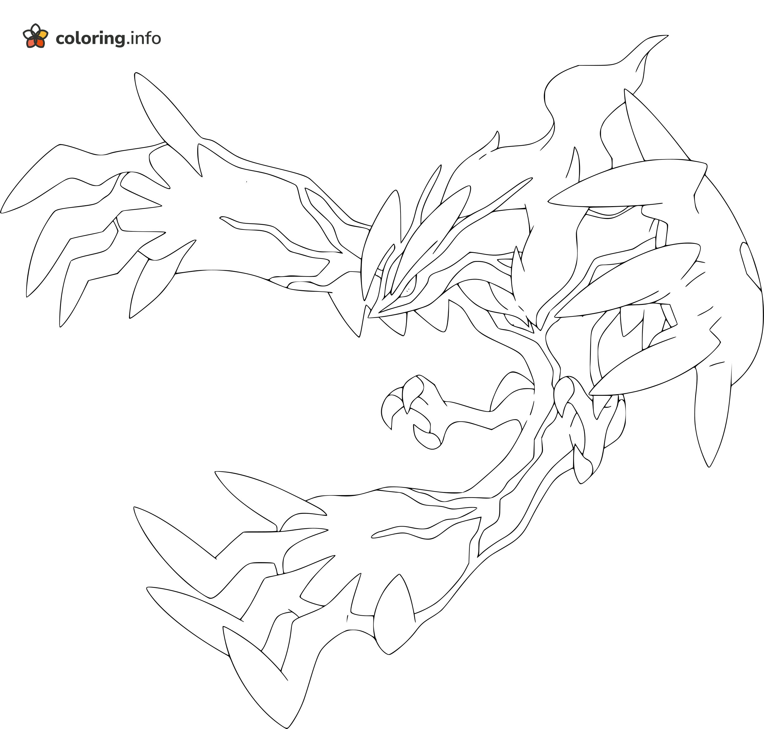 Yveltal Legendary Pokémon With Wide Wings and a Raised Claw coloring page Yveltal Legendary Pokémon With Wide Wings and a Raised Claw coloring page