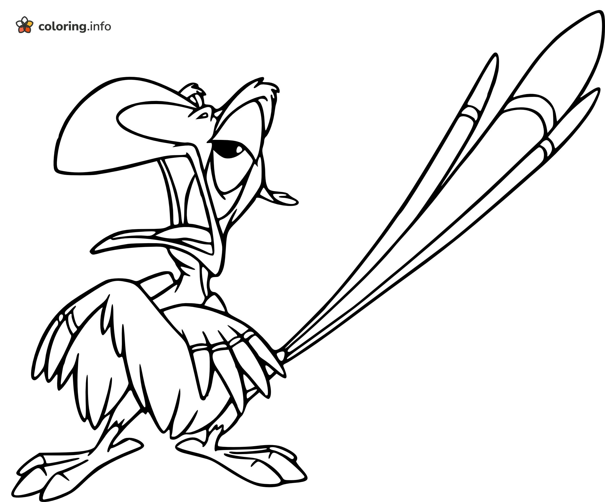 Zazu the Hornbill Squawking, The Lion King Coloring Page Zazu the Hornbill Squawking, The Lion King Coloring Page