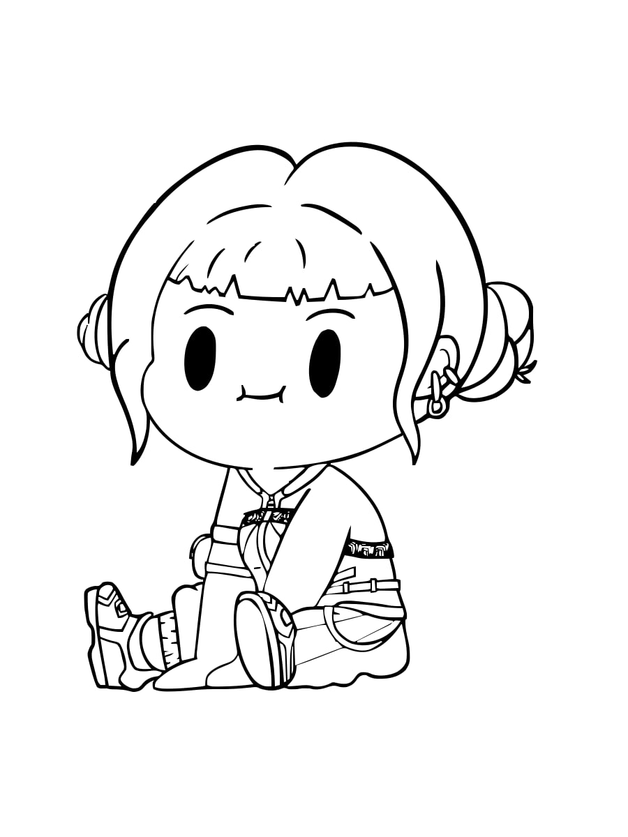 Zoey — Relaxed and Smiling coloring page Zoey — Relaxed and Smiling coloring page