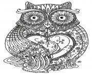Printable adult big owl coloring pages