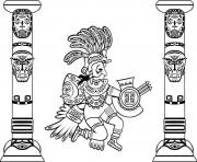 Printable adult quetzalcoatl and totems coloring pages
