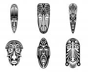 adult 6 african masks simples