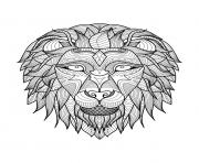 Printable adult africa lion head 2 coloring pages