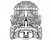 Printable adult totem inspiration inca mayan aztec 2 coloring pages