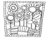 Printable adult simple flowers coloring pages
