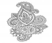 Printable adult paisley cashemire coloring pages