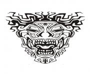 Printable adult mask inspiration inca mayan aztec 3 coloring pages