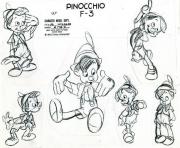 Printable adult disney sketch pinocchio coloring pages