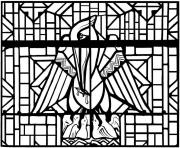 adult stained glass pelican church arthon en retz france 20th complex version