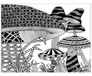 Printable adult big mushrooms coloring pages