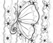 Printable adult butterfly by zenfeerie coloring pages