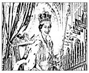 Printable adult elisabeth ii coronation 1953 coloring pages