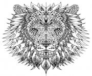Printable adult difficult lion head coloring pages