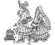 Printable adult mariage indien coloring pages