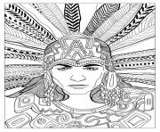 Printable adult chief mayan by olivier coloring pages