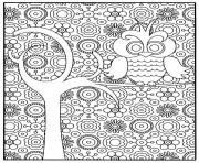 Printable adult owl coloring pages