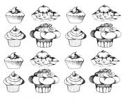 Printable adult cupcakes oldstyle coloring pages