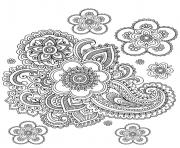 Printable adult paisley difficult coloring pages