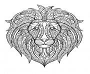 Printable adult africa lion head coloring pages