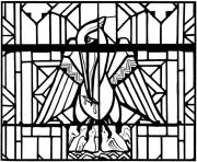 adult stained glass pelican church arthon en retz france 20th
