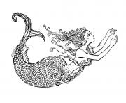 Printable adult swimming mermaid by lian2011 coloring pages