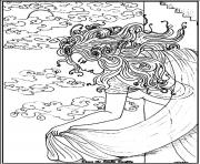 Printable adult woman sea coloring pages