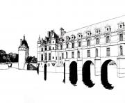 Printable adult chateau chenonceau coloring pages