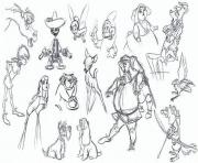 adult disney sketches various characters 1