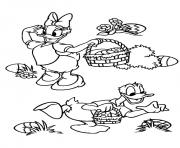 Printable cartoon easter  disney daisy and donald duckf784 coloring pages