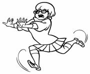 Printable velma running afraid scooby doo fdce coloring pages