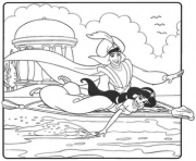 aladdin and jasmine flying on river disney princess coloring pages83be