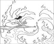 aladdin flying through fire disney coloring pages8417