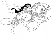 aladdin and jasmine rides huge horse disney coloring pagesfae0