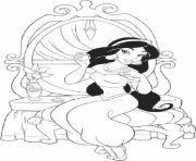 Printable jasmine with make up disney s2066 coloring pages