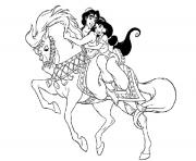 aladdin and jasmine on horse disney coloring pagesbc32