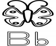 Printable butterfly b alphabet sfd9a coloring pages